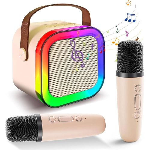 My Store double microphone with speaker, wireless microphone system with two mics and built-in speaker for karaoke and events