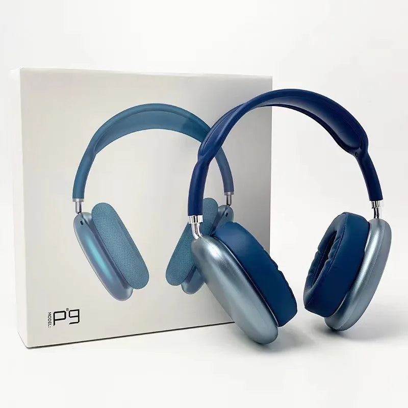 Speed-X P9 Bluetooth headset with wireless design, HD microphone, stereo sound, and comfortable head-mounted fit for music and calls.