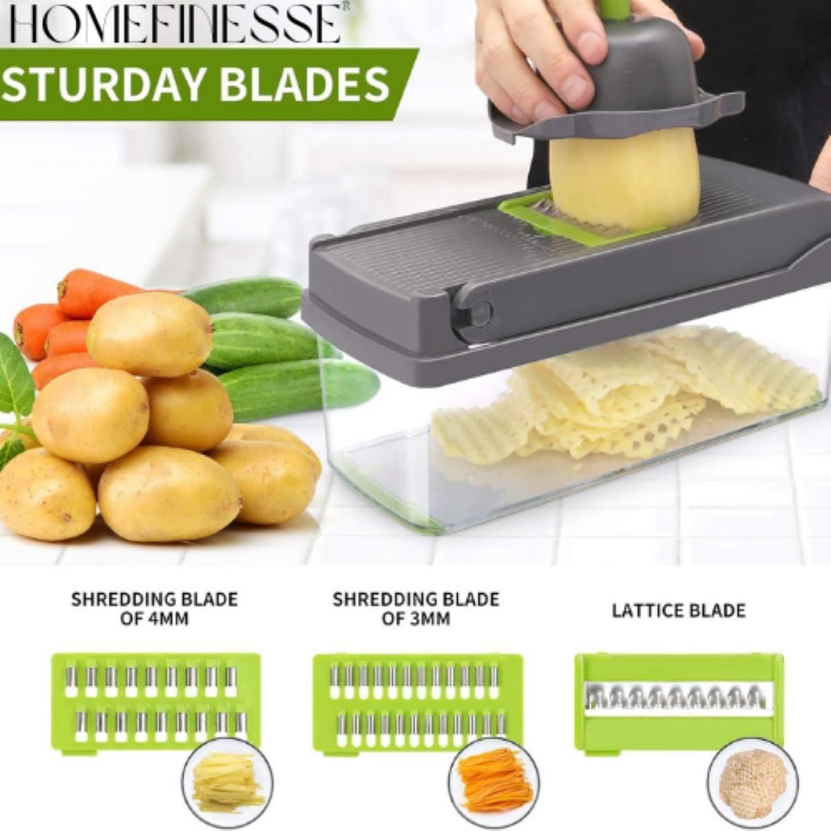 16-in-1 vegetable chopper and mandoline slicer by My Store, featuring multiple blades for easy veggie preparation.