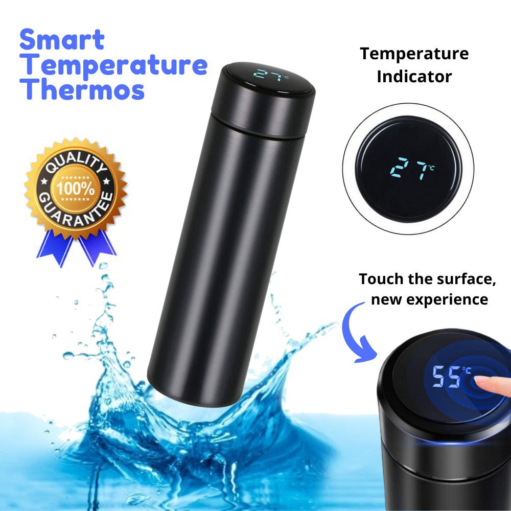 Smart digital thermos by My Store with cool design, featuring a sleek body and digital display for temperature monitoring.