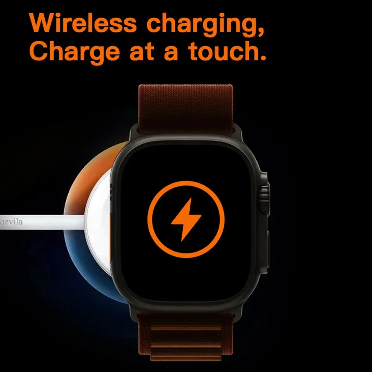 My Store T800 Ultra Smart Watch with wireless charger, waterproof design, suitable for men and women, sports style, digital display